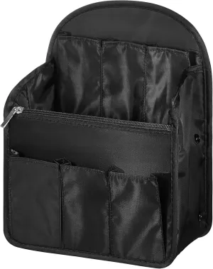 Mini Backpack Organizer Insert Waterproof Purse Insert Nylon Bag Organizer with Many Pockets for Men and Women, Fits Small Backpacks