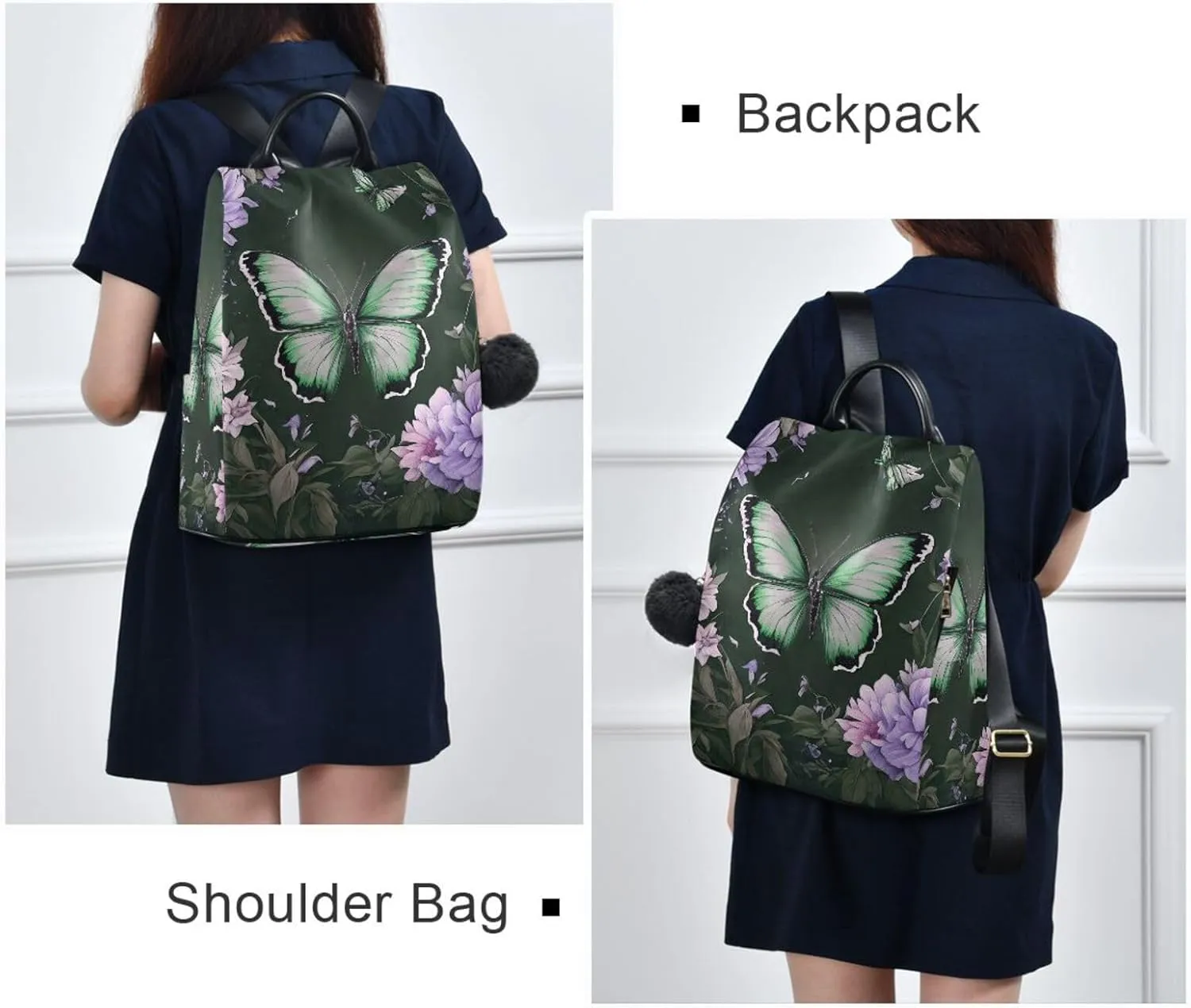 Mini Backpack Women Travel Handbag Shoulder Bag Anti Theft Backpack for women for Outing Shopping Traveling Going Out Butterfly Pattern 5