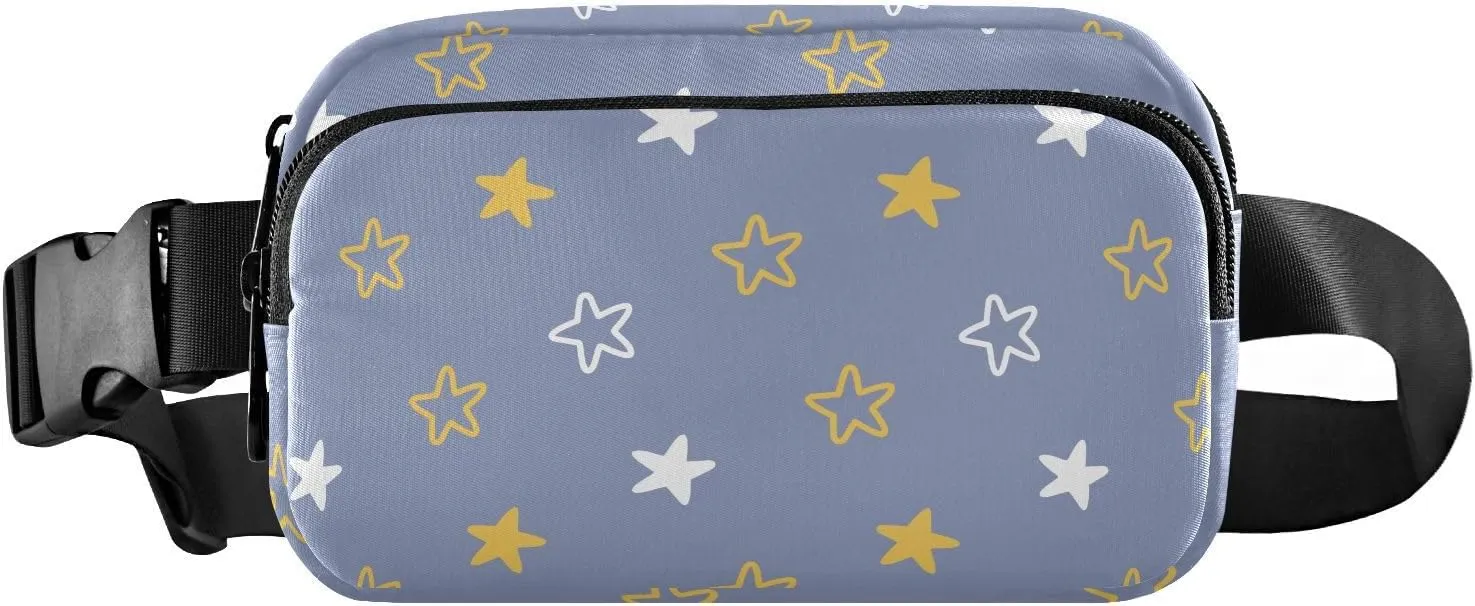 Minimal Star Fanny Pack Crossbody Bag for Men Women Belt Bag Bum Bag with Adjustable Strap, Fashion Waist Packs for Travel Running Workout