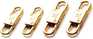 Mizeer 2 Size Zipper Clip Theft Deterrent - Anti Theft Zipper Clips Keep The Zipper Closed - Zipper Locks for Backpacks, Purses 4pcs Gold