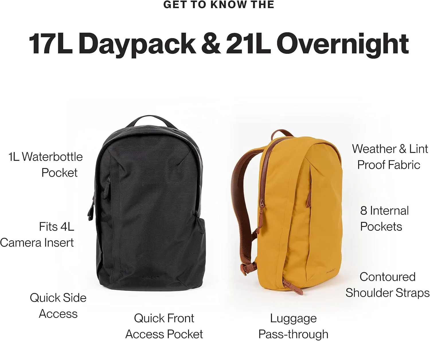 Moment Everything Backpack – 17L or 21L Weatherproof Everyday Camera & Laptop Bag [Gen 2, Black, 17L]