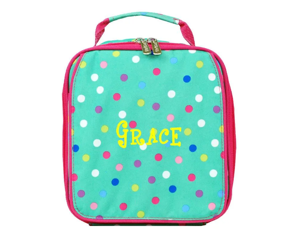 Monogrammed Lottie Dot Lunch Bag Backpack Combo