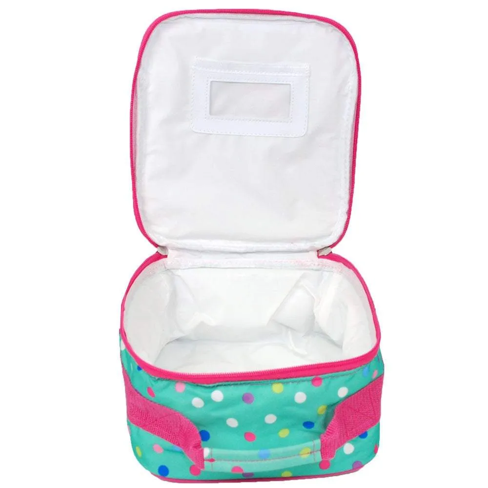 Monogrammed Lottie Dot Lunch Bag Backpack Combo
