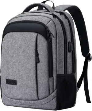 Monsdle Travel Laptop Backpack Anti Theft Backpacks with USB Charging Port, Travel Backpacks Business Work Bag 15.6 Inch College Computer Bag for Men Women, Grey
