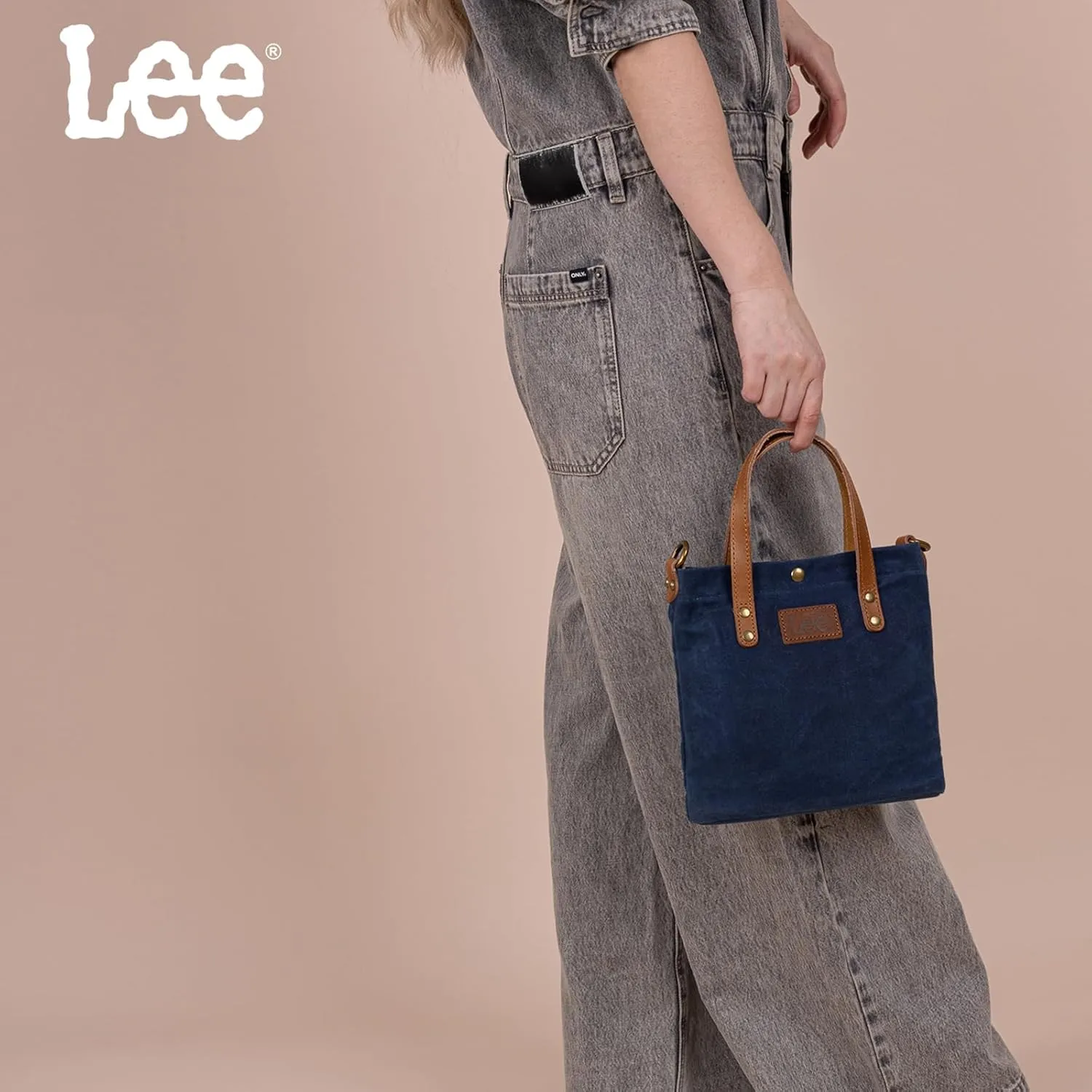 Montana West x Lee Tote Bag for Women Waxed Canvas Top Handle Handbags with Leather Handle and Strap