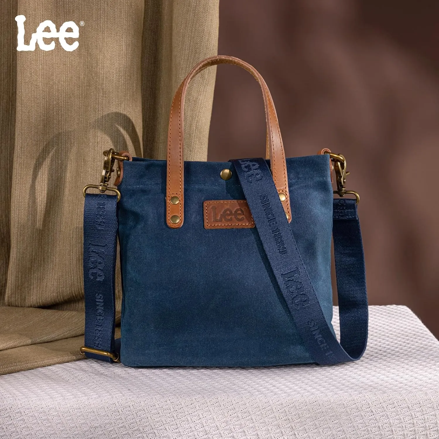 Montana West x Lee Tote Bag for Women Waxed Canvas Top Handle Handbags with Leather Handle and Strap
