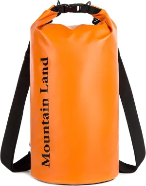 Mountain Land Waterproof Beach Dry Bag 20L Roll Top Backpack Boat Bag Dry Sack for Kayaking Rafting Fishing Hiking Camping Orange