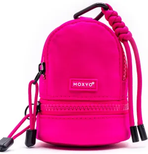 MOXYO Urban Small Nylon Mini Pack, Water Resistant Bag, Cute Mini Fashion Keychain Accessory - Pink