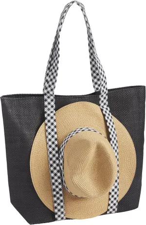 Mud Pie Tote & Hat Gift Set, Black