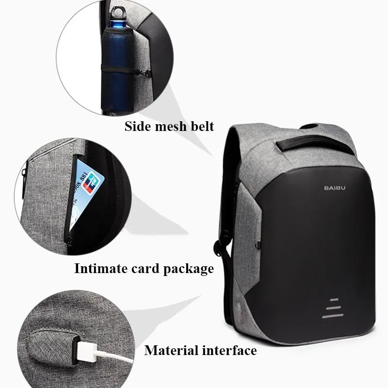 Multifunction Anti-theft 15.6" Laptop Backpack with USB Charging