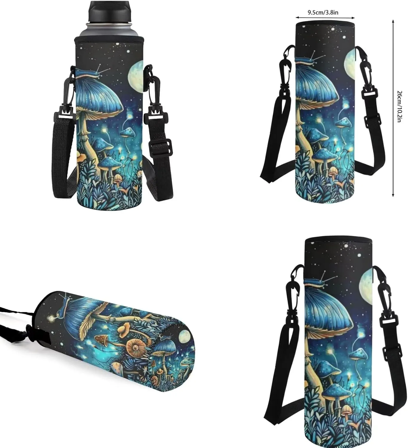 Mushroom Cute Backpacks for Teen Girls Middle School Lightweight School Messenger Bag for Teens Keep Warm Lunch Bag with Pencil Case and Water Cup Protector for Picnic