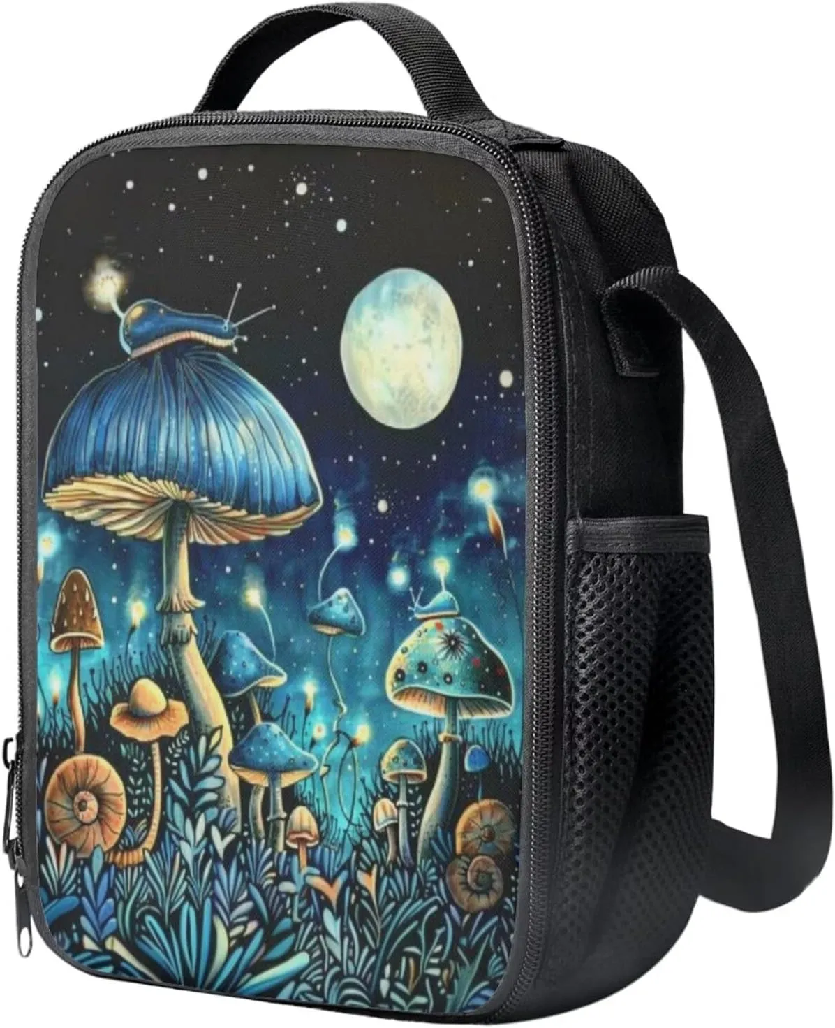Mushroom Cute Backpacks for Teen Girls Middle School Lightweight School Messenger Bag for Teens Keep Warm Lunch Bag with Pencil Case and Water Cup Protector for Picnic