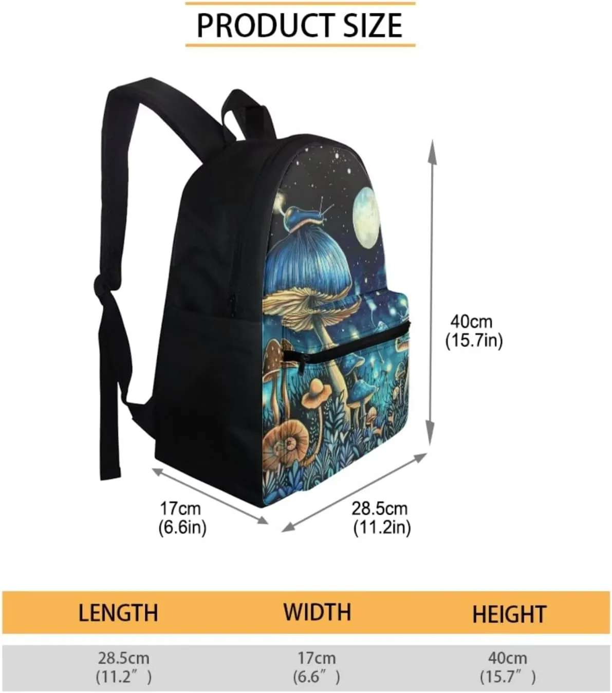 Mushroom Cute Backpacks for Teen Girls Middle School Lightweight School Messenger Bag for Teens Keep Warm Lunch Bag with Pencil Case and Water Cup Protector for Picnic