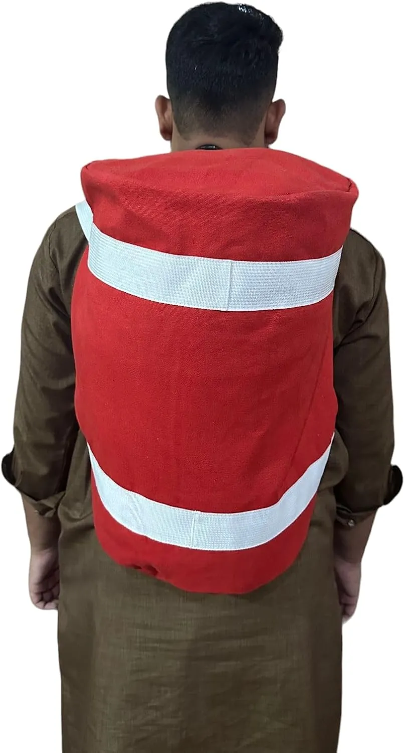 My Bag, 1980's retro gym duffle bag, ORANGE 100% cotton canvas: 18"Lx12"Wx12"H, Switch between hand-carrying, shoulder strap, and backpack mode Can withstand years of abuse, padded shoulder strap.