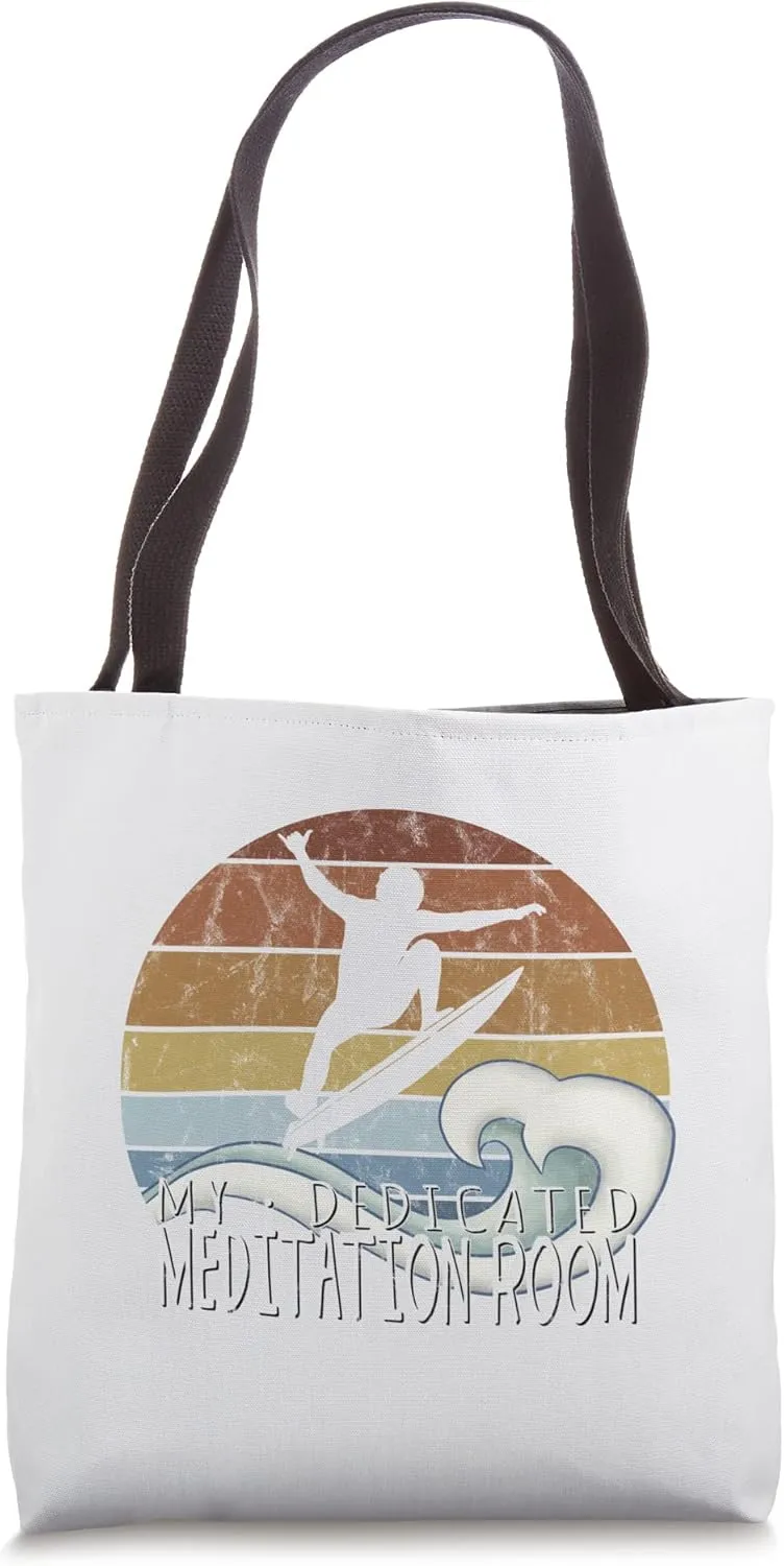 My Dedicated Meditation Room Green Wave Pipeline Surfer Tote Bag
