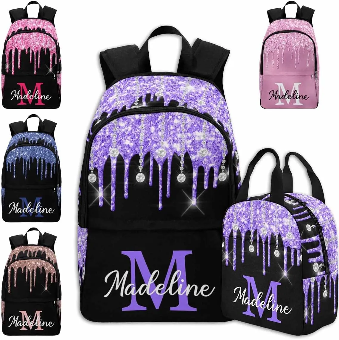 MyPupSocks Customized Backpacks Girls Backpacks for Teen Girls Girls Backpack School Bags Girls Backpack and Lunch Bag for Girls