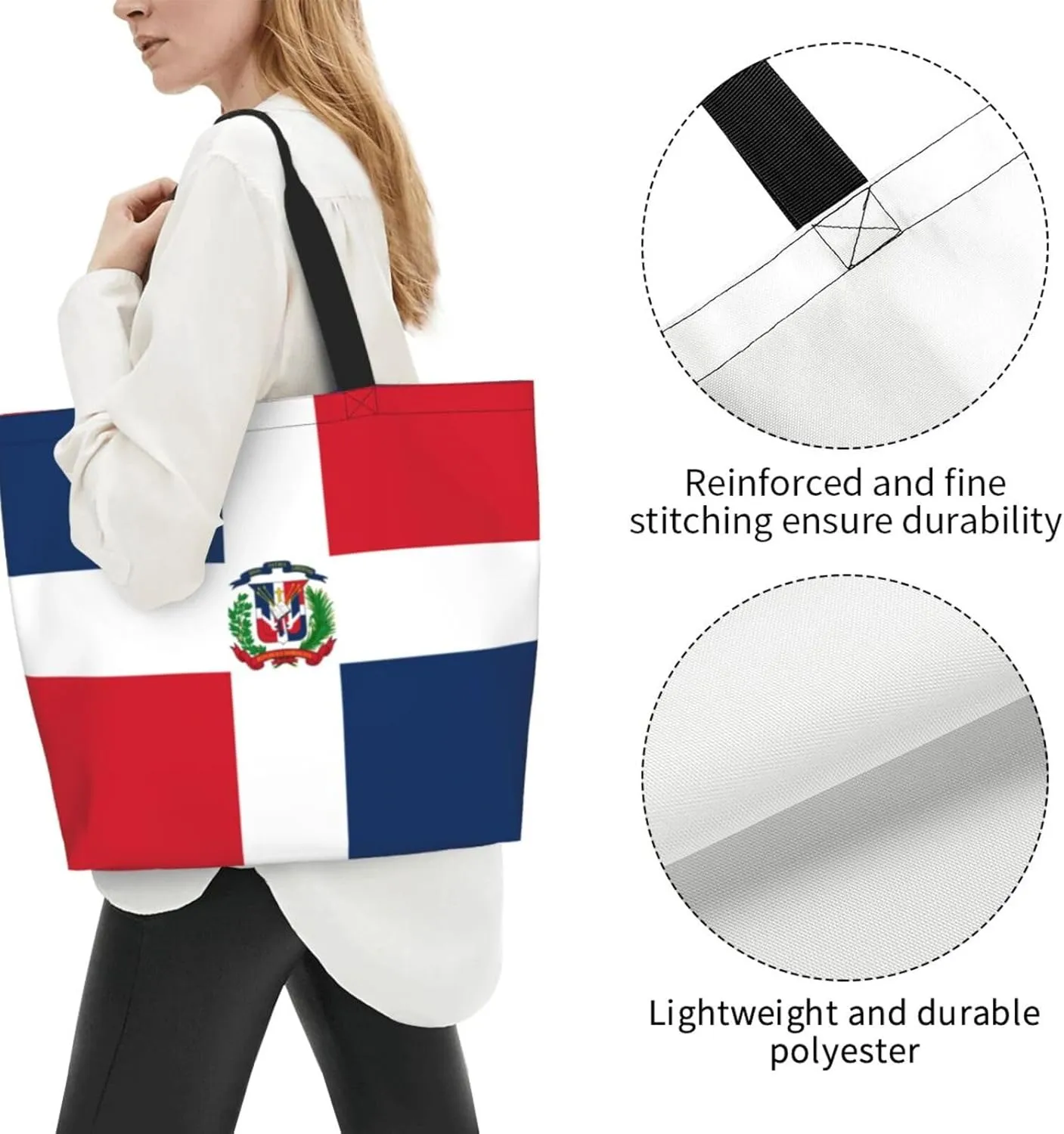 National Flag Tote Bag For Women Men, Extra Large Shoulder Tote Bag For Beach Travel Gym Grocery Shopping