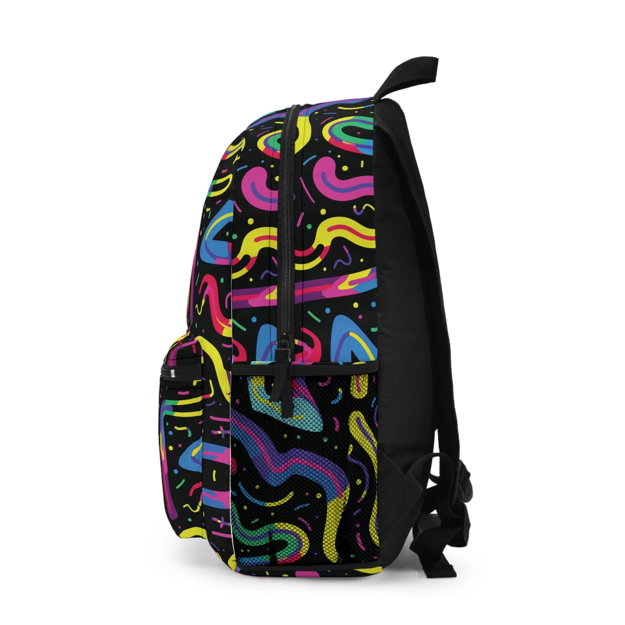 Neon Pattern Cool Colors Backpacks for Men Women School, Capacity School Backpacks