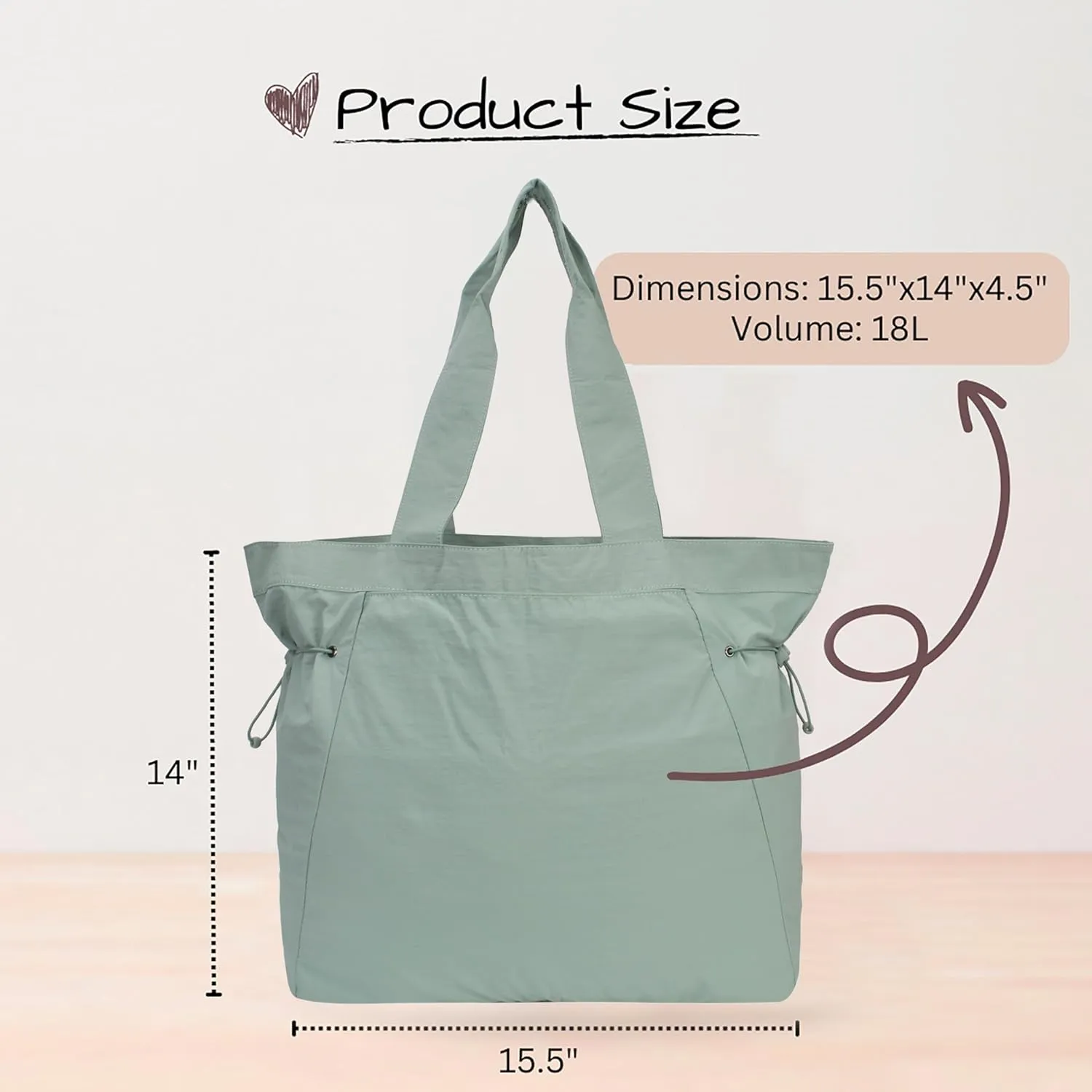 NGIL Side-Cinched Weekender Shopper Tote Bag, Large Yoga Tote Bag for Women, Shoulder Gym Tote, Nurse Essential for Work