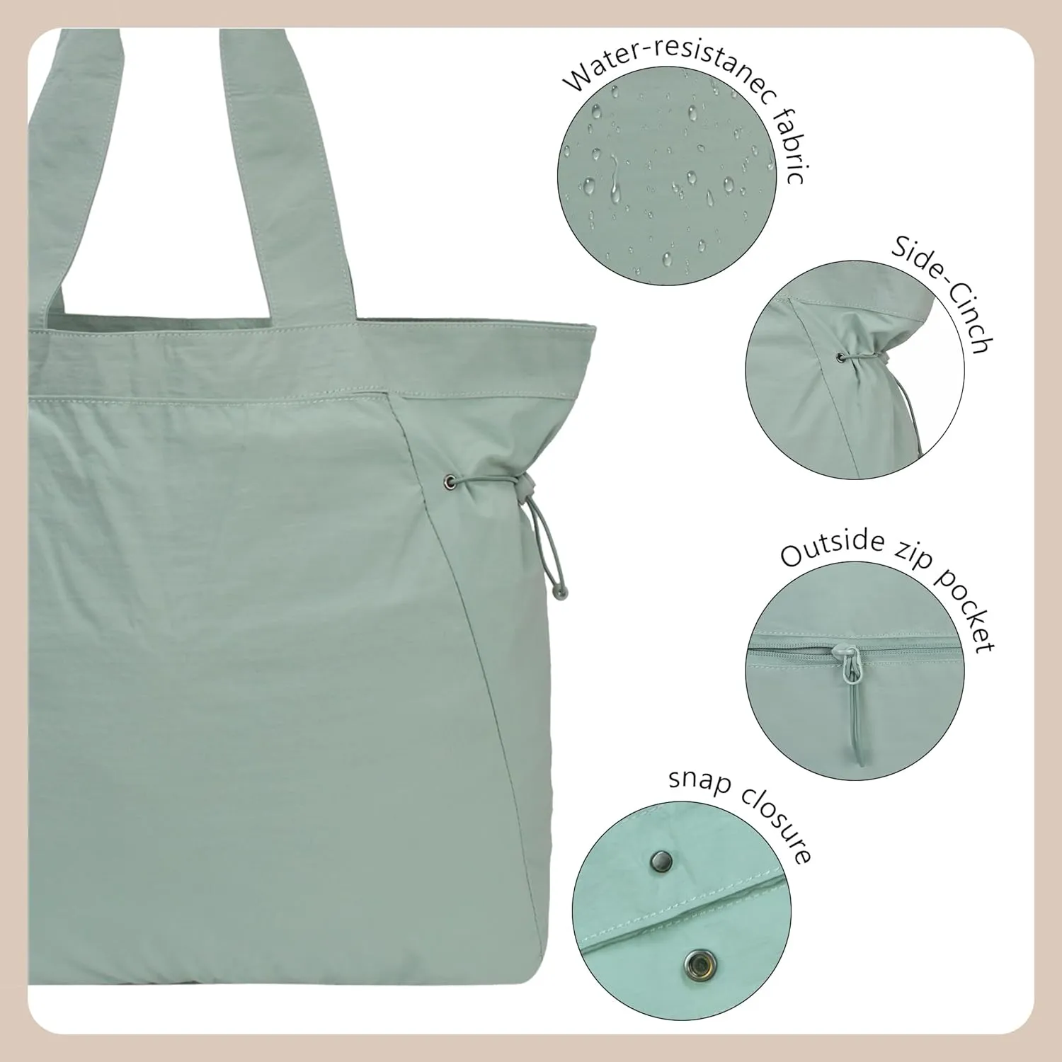 NGIL Side-Cinched Weekender Shopper Tote Bag, Large Yoga Tote Bag for Women, Shoulder Gym Tote, Nurse Essential for Work