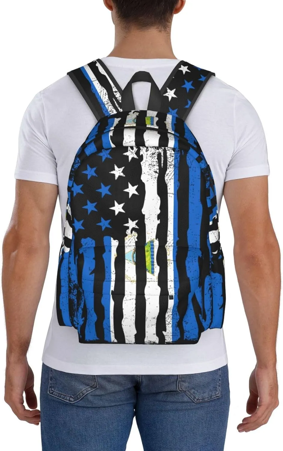 Nicaraguan American Flag Nicaragua Roots Casual Backpack Large Capacity Travel Backpacks Laptop Daypack Commuter Rucksack Adjustable Strap Sports Bags for Hiking Biking