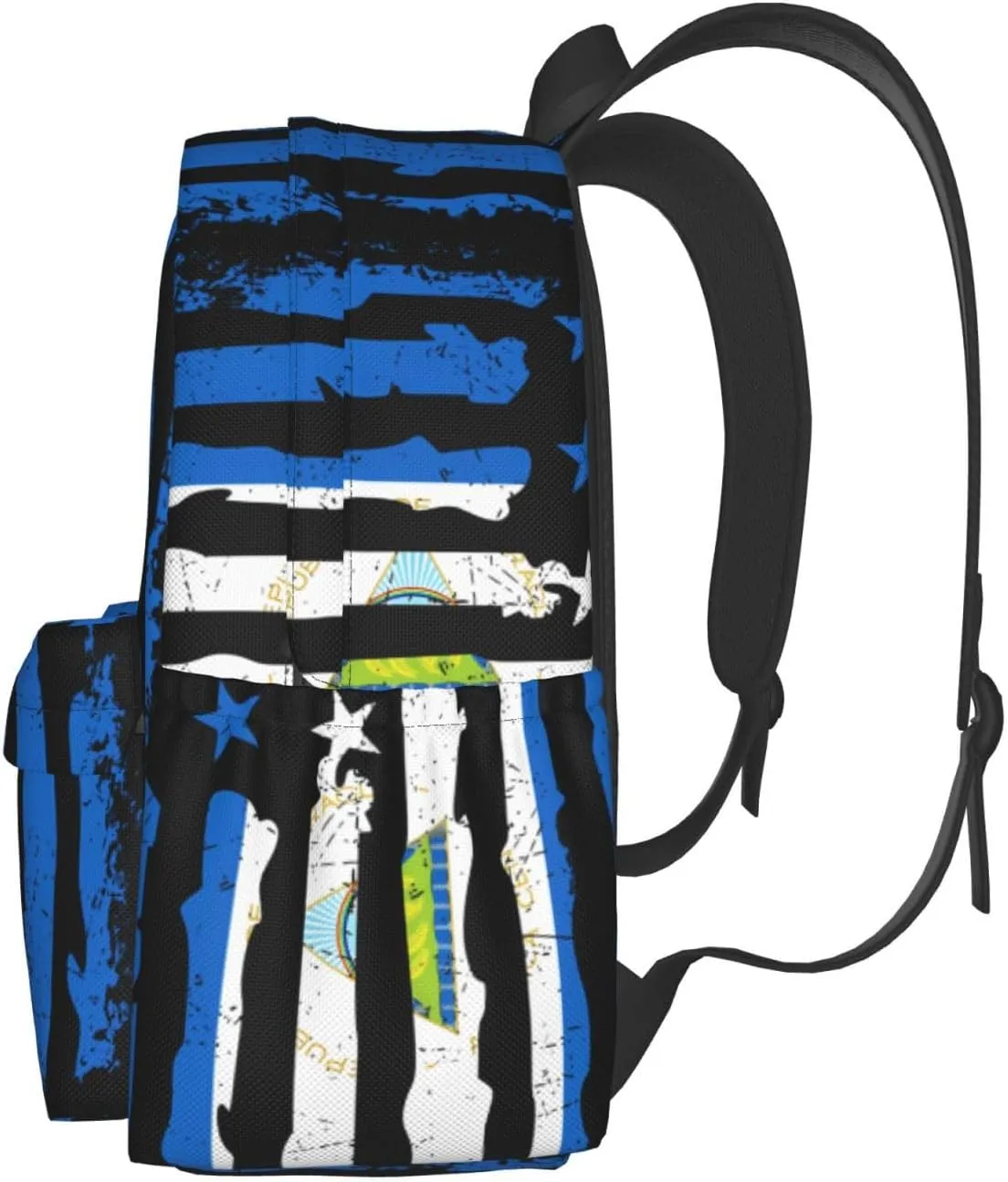Nicaraguan American Flag Nicaragua Roots Casual Backpack Large Capacity Travel Backpacks Laptop Daypack Commuter Rucksack Adjustable Strap Sports Bags for Hiking Biking