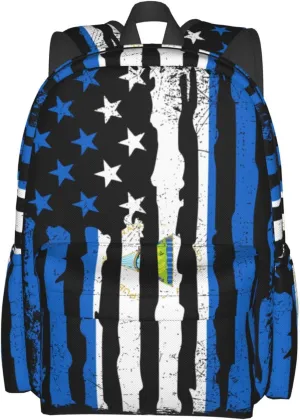Nicaraguan American Flag Nicaragua Roots Casual Backpack Large Capacity Travel Backpacks Laptop Daypack Commuter Rucksack Adjustable Strap Sports Bags for Hiking Biking