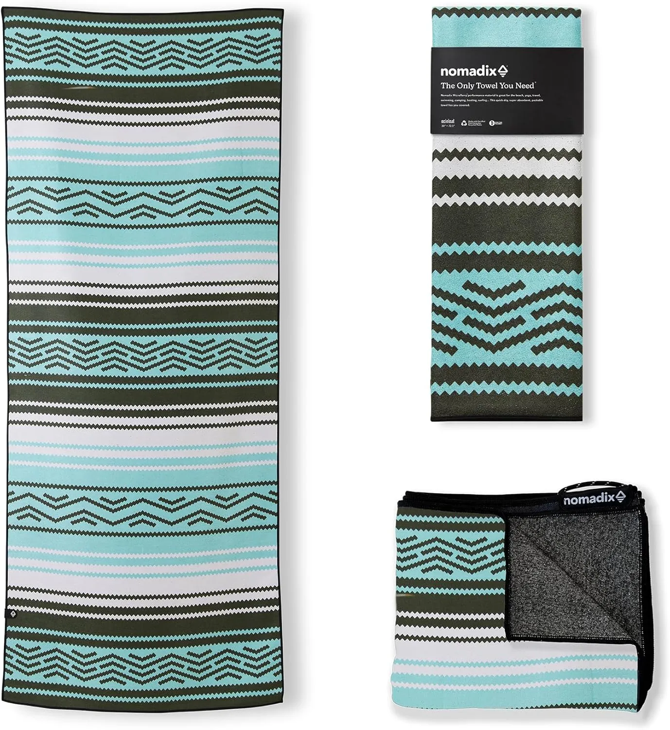 Nomadix Original Towel - Perfect for Beach, Pool, Travel, Camping, Yoga - Made with Recycled Materials - Super Absorbent - Sand Resistant