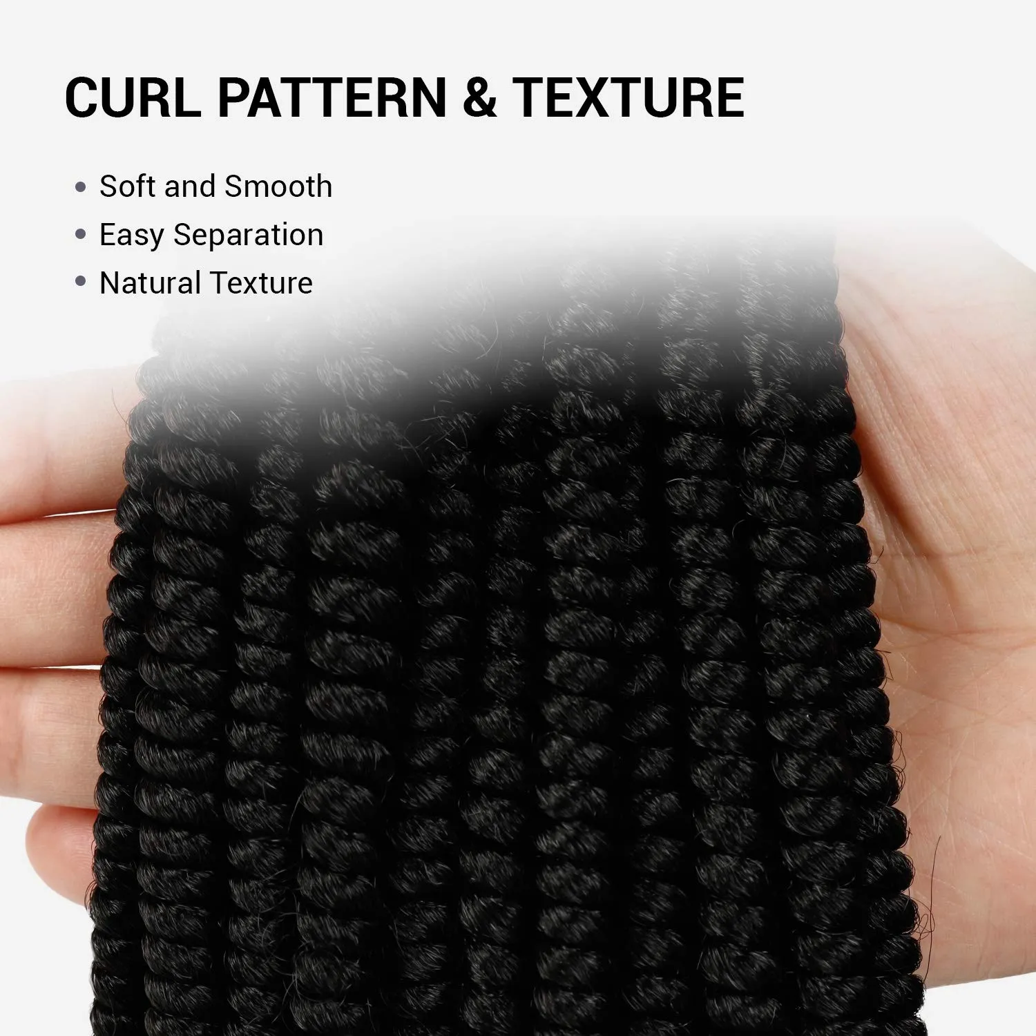 Nubian Twist Crochet Hair, 10 Inch, Pre-Looped Spring Twist, 4 Packs, Curly Hair Extensions for Protective Styles, (1, Jet Black)
