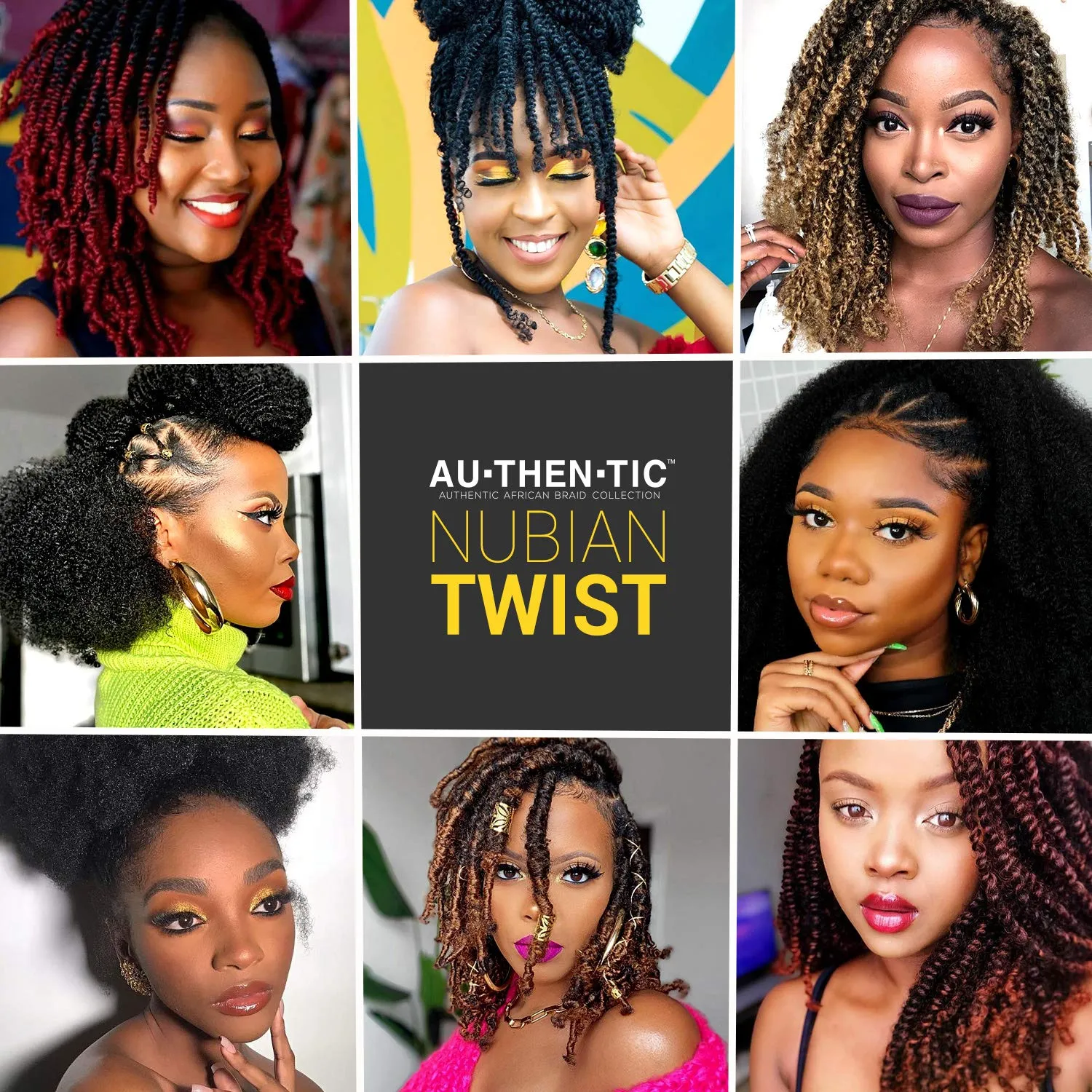 Nubian Twist Crochet Hair, 10 Inch, Pre-Looped Spring Twist, 4 Packs, Curly Hair Extensions for Protective Styles, (1, Jet Black)
