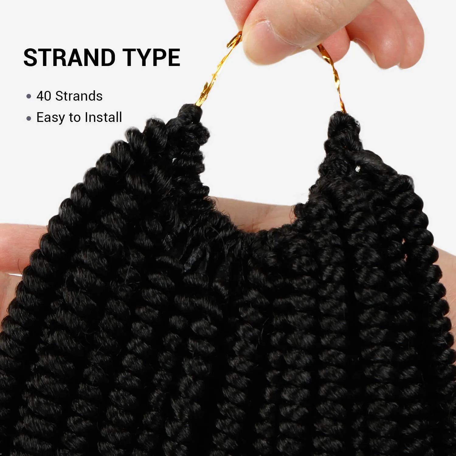 Nubian Twist Crochet Hair, 10 Inch, Pre-Looped Spring Twist, 4 Packs, Curly Hair Extensions for Protective Styles, (1, Jet Black)