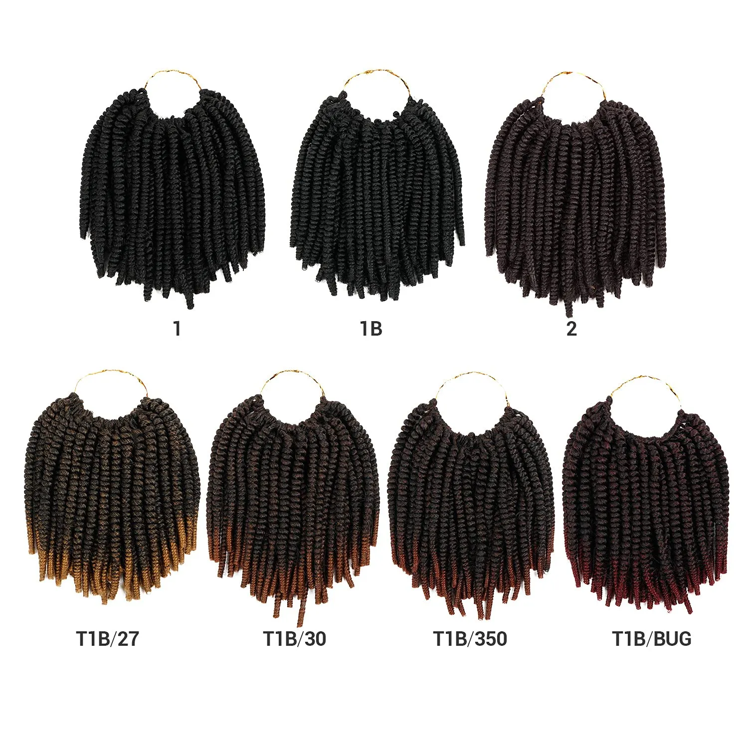 Nubian Twist Crochet Hair, 10 Inch, Pre-Looped Spring Twist, 4 Packs, Curly Hair Extensions for Protective Styles, (1, Jet Black)