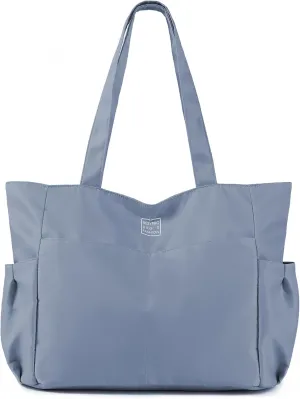 Nylon Tote Bag for Women Multi-pocket Large Shoulder Bag Casual Handbag with Zipper for Wrok Travel College