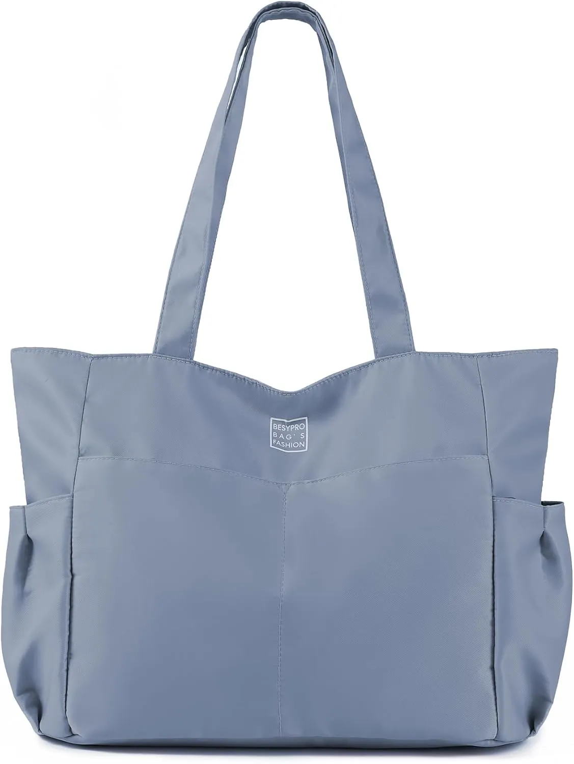 Nylon Tote Bag for Women Multi-pocket Large Shoulder Bag Casual Handbag with Zipper for Wrok Travel College