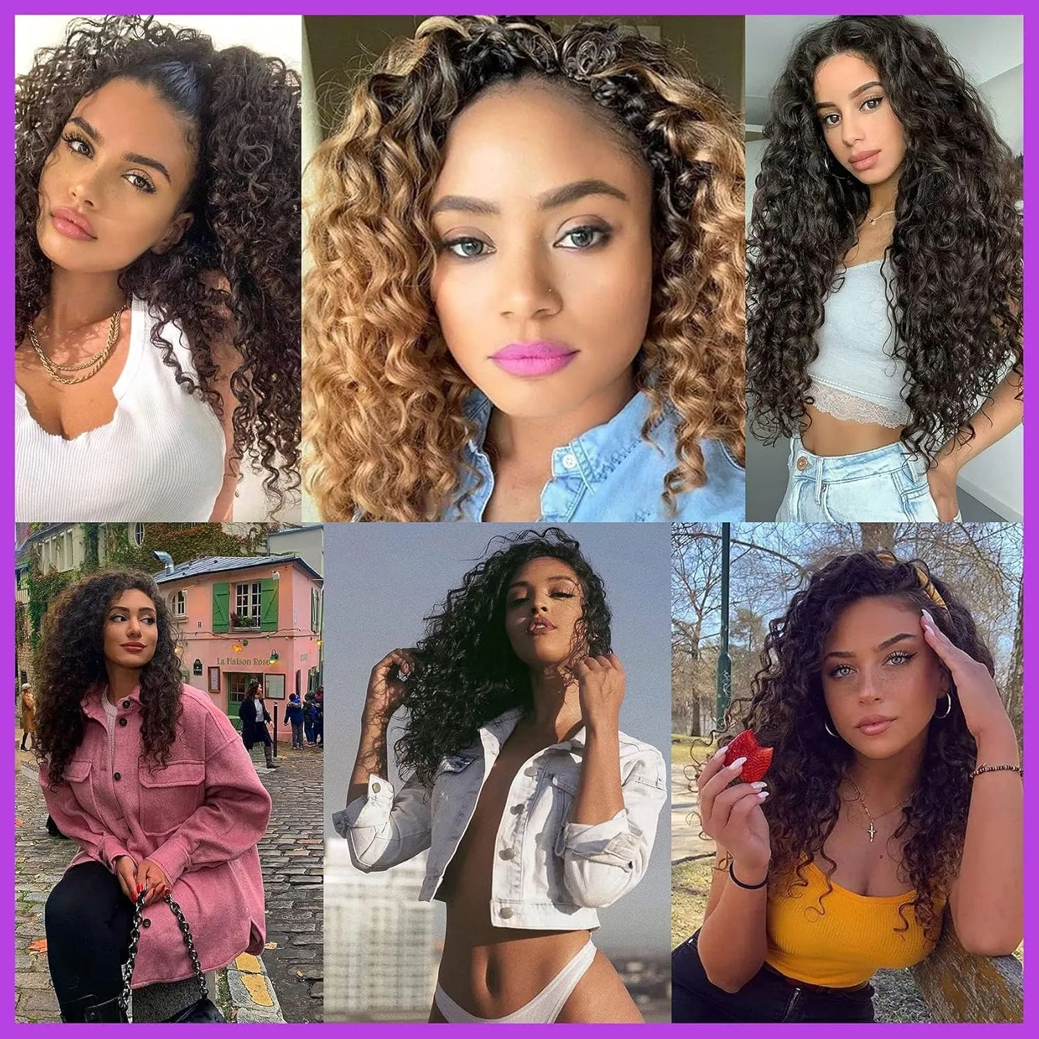 Ocean Wave Crochet Hair Deep Wave Crochet Curl Hair Water Wave Synthetic Curly Braiding Hair Extensions 8 Packs (9 Inch, 4#)