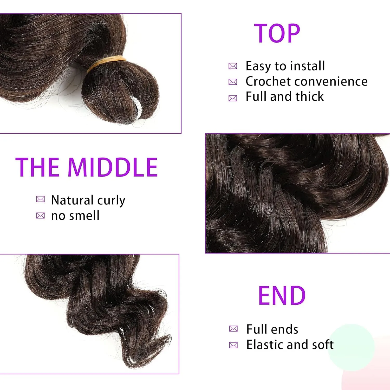 Ocean Wave Crochet Hair Deep Wave Crochet Curl Hair Water Wave Synthetic Curly Braiding Hair Extensions 8 Packs (9 Inch, 4#)