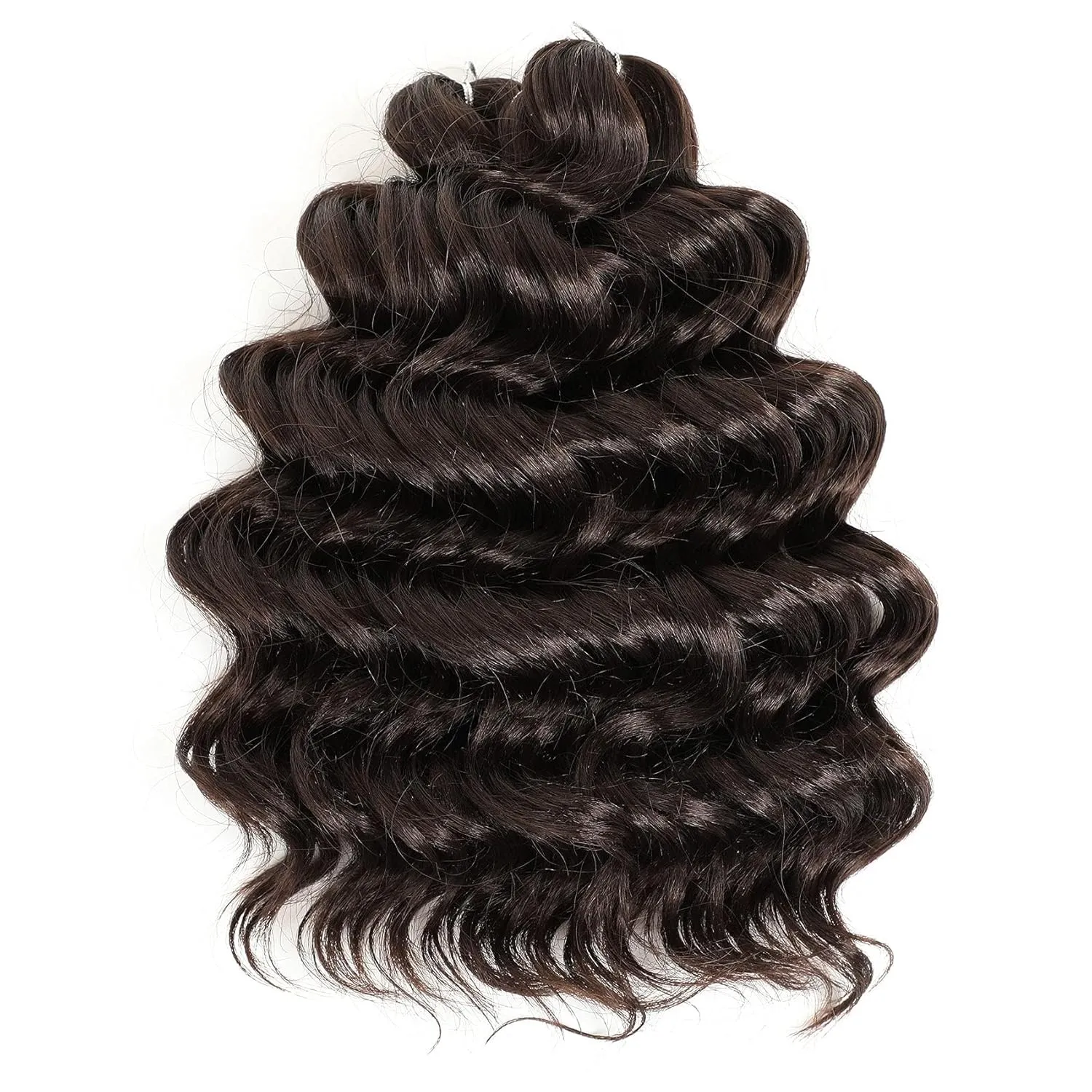 Ocean Wave Crochet Hair Deep Wave Crochet Curl Hair Water Wave Synthetic Curly Braiding Hair Extensions 8 Packs (9 Inch, 4#)