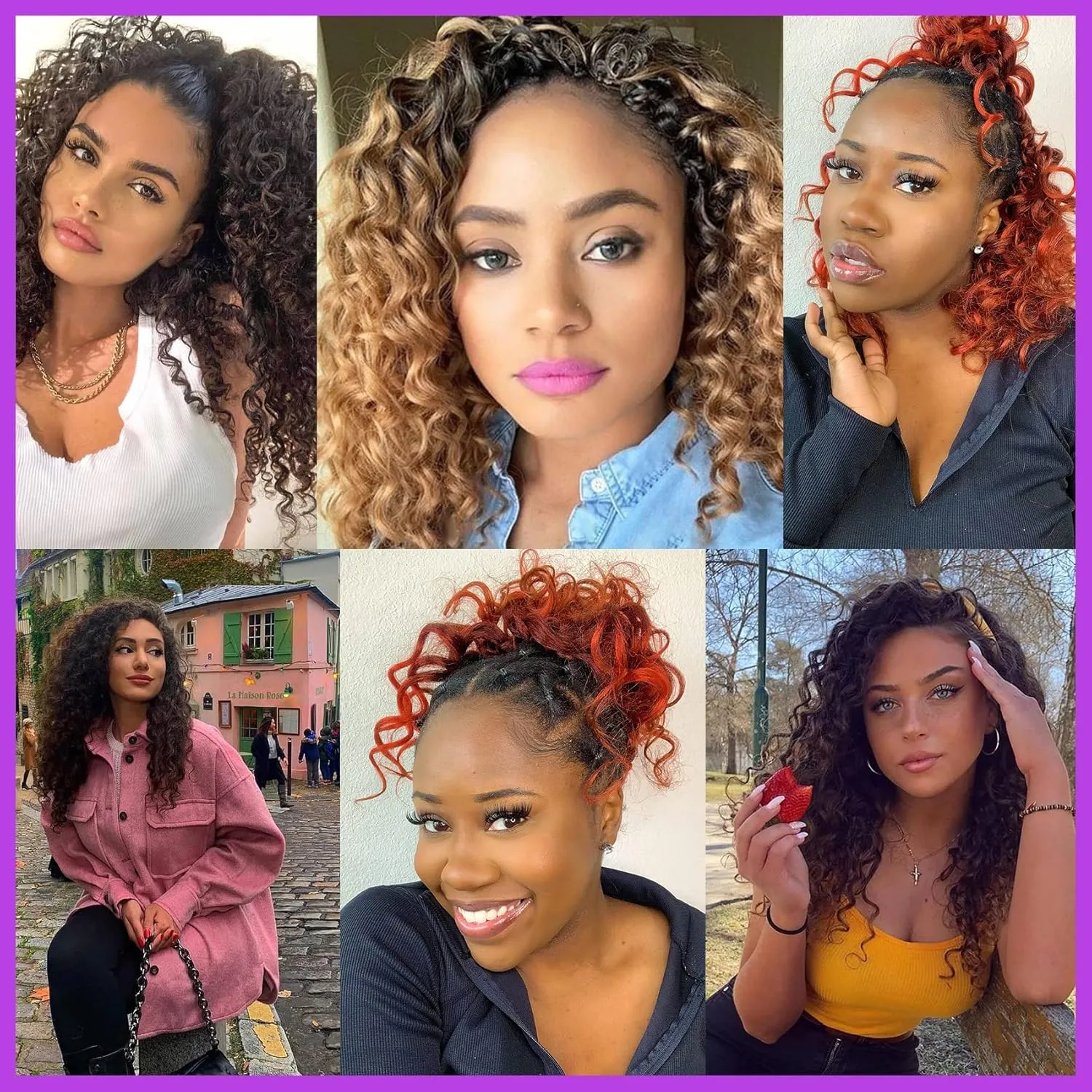 Ocean Wave Crochet Hair Deep Wavy Crochet Hair 9 Inch Ombre Red Water Wave Braiding Hair Synthetic Curly Braiding Hair Extensions 8 Packs T1B/Red/350