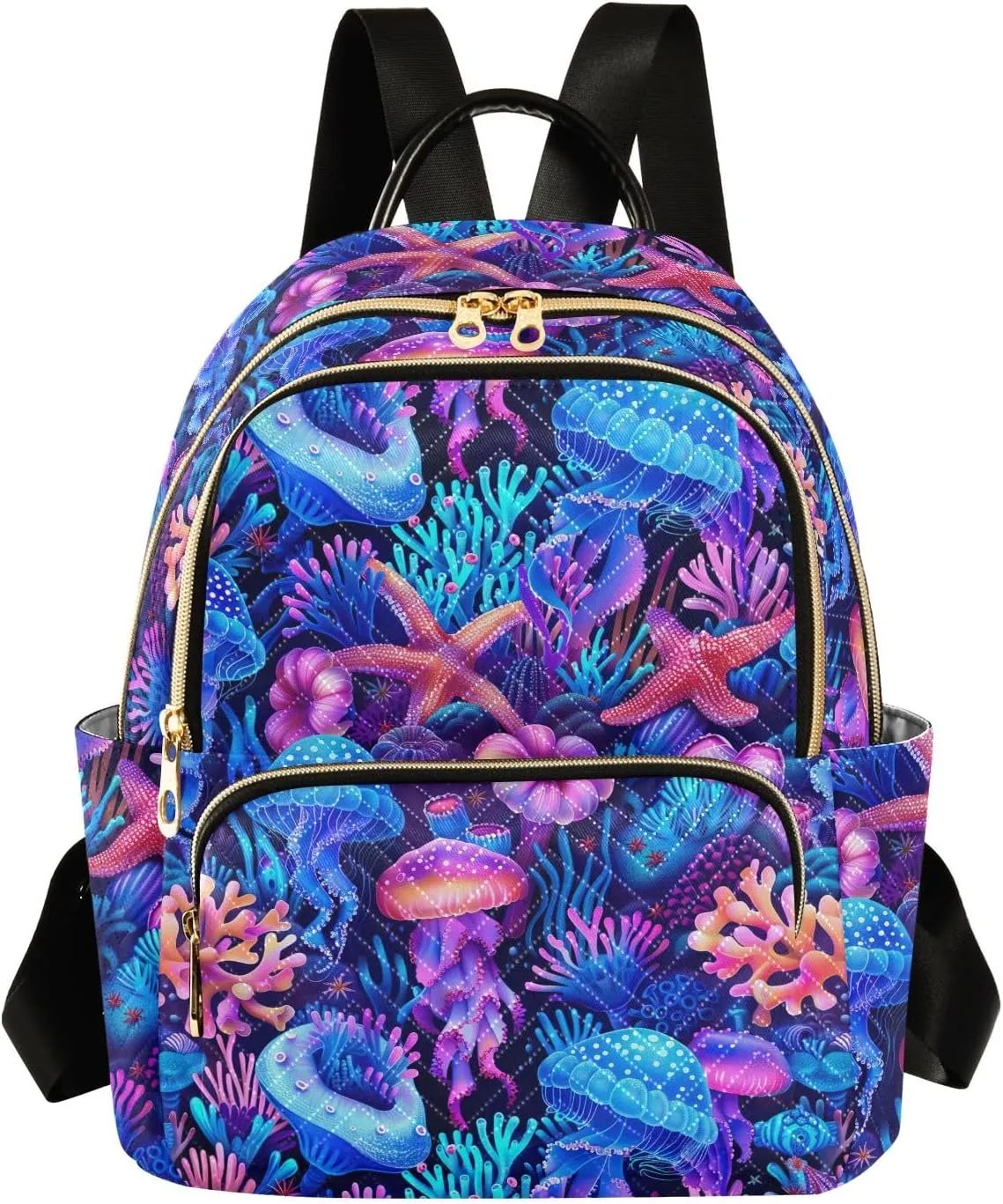 ODAWA Travel Backpack for Women Purple Blue Coral Jellyfish Lightweight Backpack Women