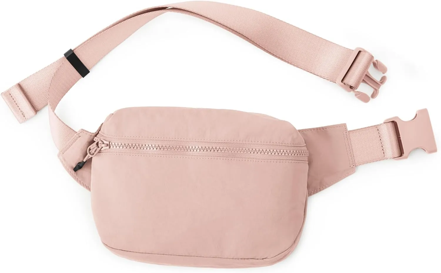 ODODOS 2L Belt Bag for Women Men, Crossbody Fanny Packs with Adjustable Strap Waist Pouch for Workout Hiking Running Travel, Light Pink