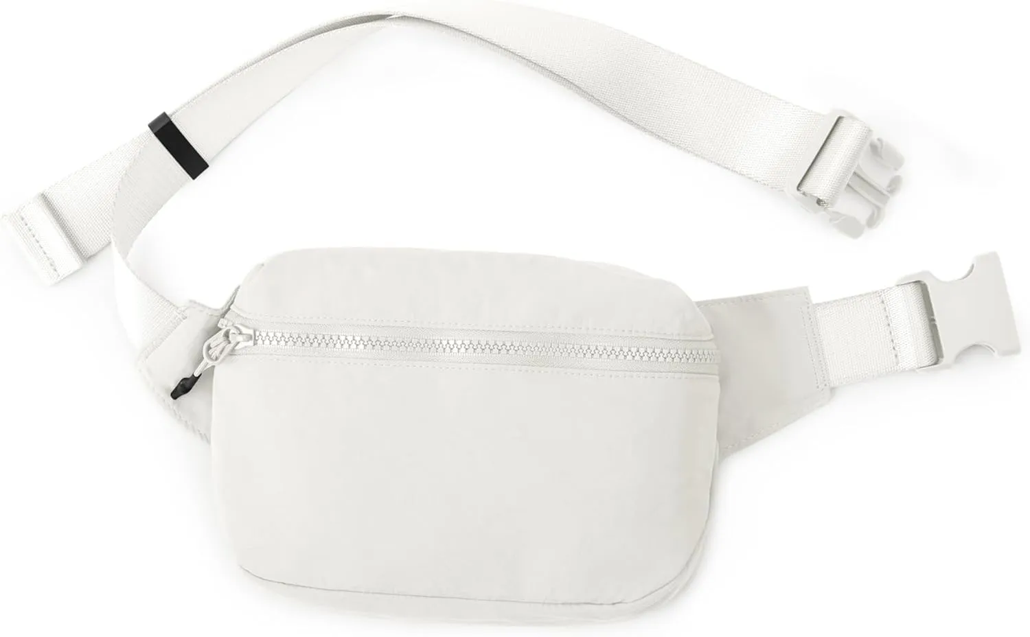 ODODOS 2L Belt Bag for Women Men, Crossbody Fanny Packs with Adjustable Strap Waist Pouch for Workout Hiking Running Travel, White