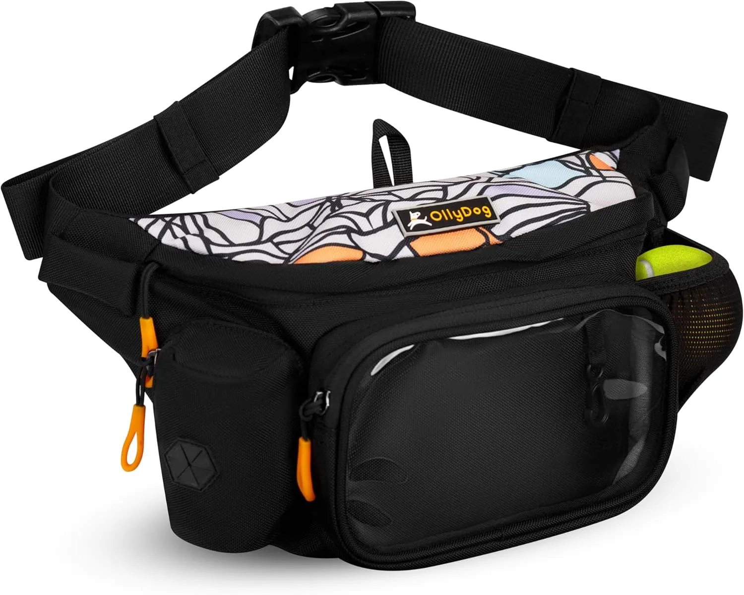 OllyDog Trailblazer Pack | Fanny Pack | Dog Treat Pouch | Includes Rubber Fetch Ball | Water-Resistant | Poop Bag Dispenser | Hands-Free | Dog Walking & Training