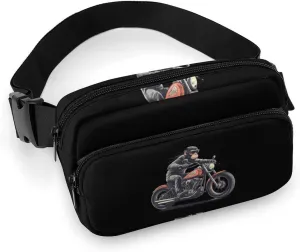 Orangutan Ape Riding Motorcycles Hands-Free Fanny Packs Womens Mens Waist Pack Wallets Purse Mini Belt Bag