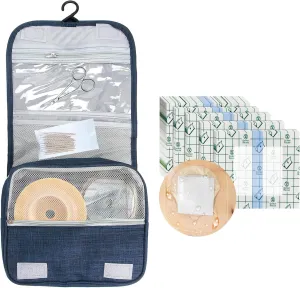Ostomy Colostomy Travel Bag Hanging Ostomy Supplies Bags for Ostomy Colostomy Foley Catheter   25 Pcs Waterproof Ostomy Shower Cover 8"x8"
