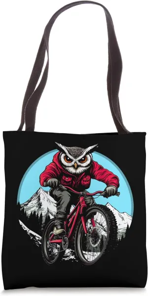 Owl Mountain Bike Tote Bag