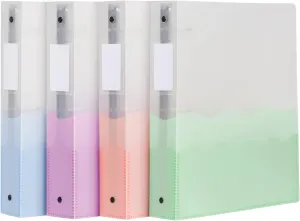 Oxford Wave Binders, Binders for School and Office, Strong Flexible Poly, 4 Wave Pockets, 4 Assorted Colors, Transluscent Covers, Holds up to 350 Sheets, 1.5 inch Binder, 4-Pack (91091)