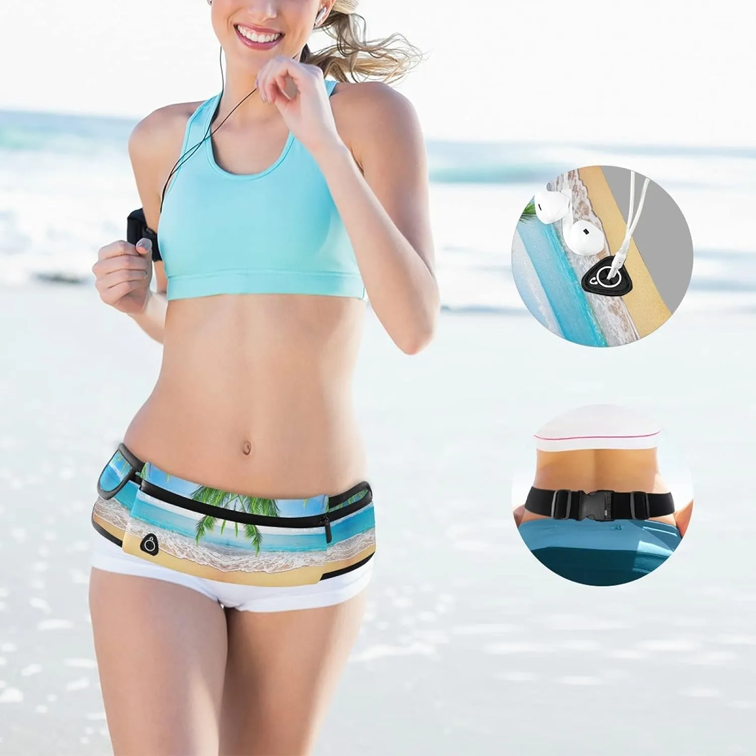 Oyihfvs Adjustable Running Belt, Fanny Pack Waist Pack, Runners Bag, Sports Hiking Fitness Exercise Gym Pouch for Women Men Accessories