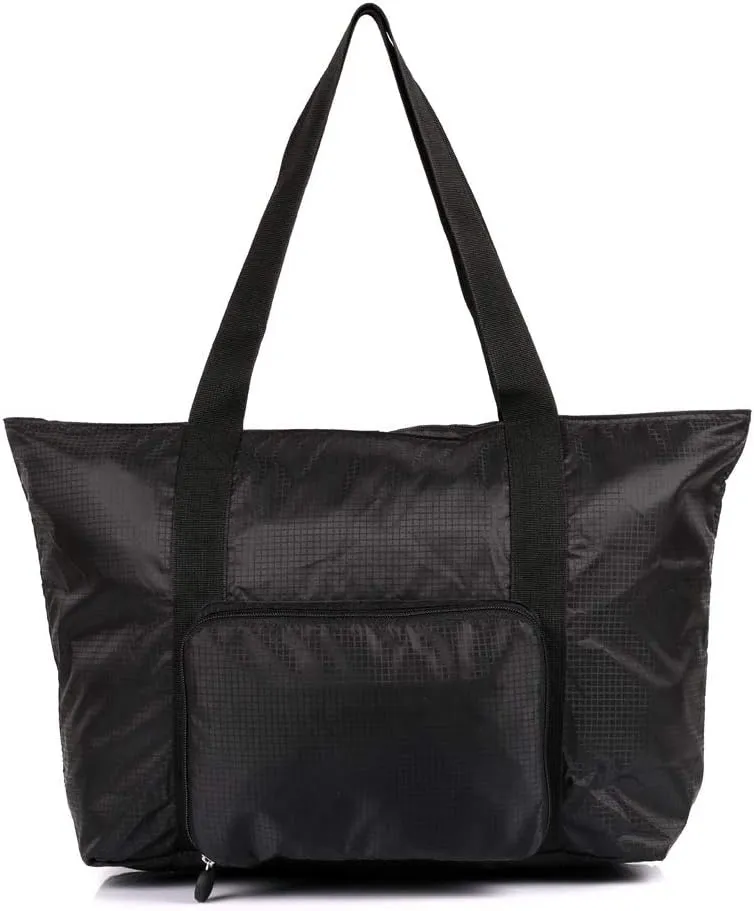 Pack n Fold Foldable Travel Tote Bag … (Black)