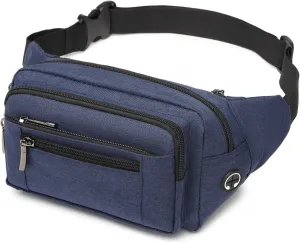 Packism Fanny Pack for Women Men - Fanny Packs for Women Cross Body Everywhere Belt Bag Bum Bag with 6 Zipper Pockets Plus Size & Adjustable Strap for Traveling Cycling Running Hiking