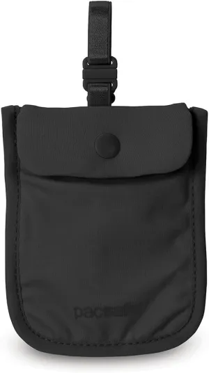 Pacsafe Coversafe S25 Hidden Undercover Travel Bra Pouch for Women (Washable) - Stash up to 6 Credit Cards plus Money and Key with Adjustable, Elastic Strap; Suitable for all Bra Sizes (Black)